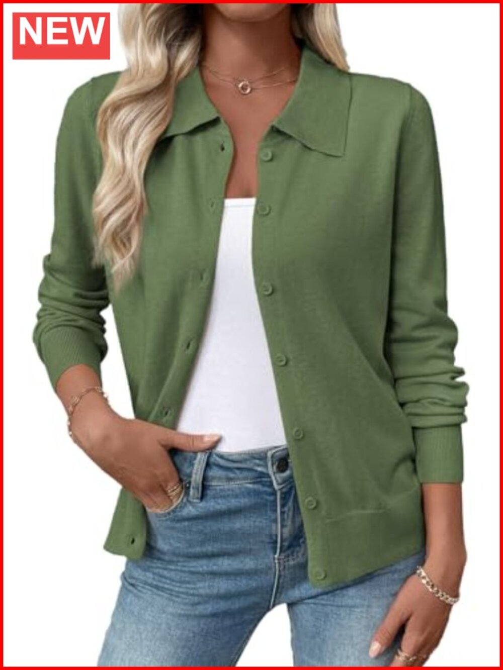 Wool Blend Button Down Cardigan Lightweight Fall Layering Sweater